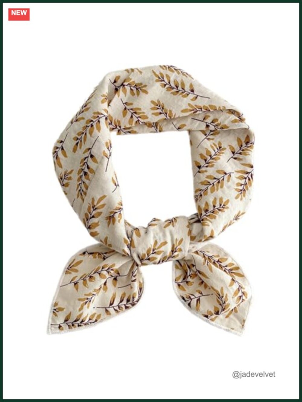 Polyester Linen-Cotton Feel Square Scarf, 21.6" Floral Boho Head & Neck Scarf